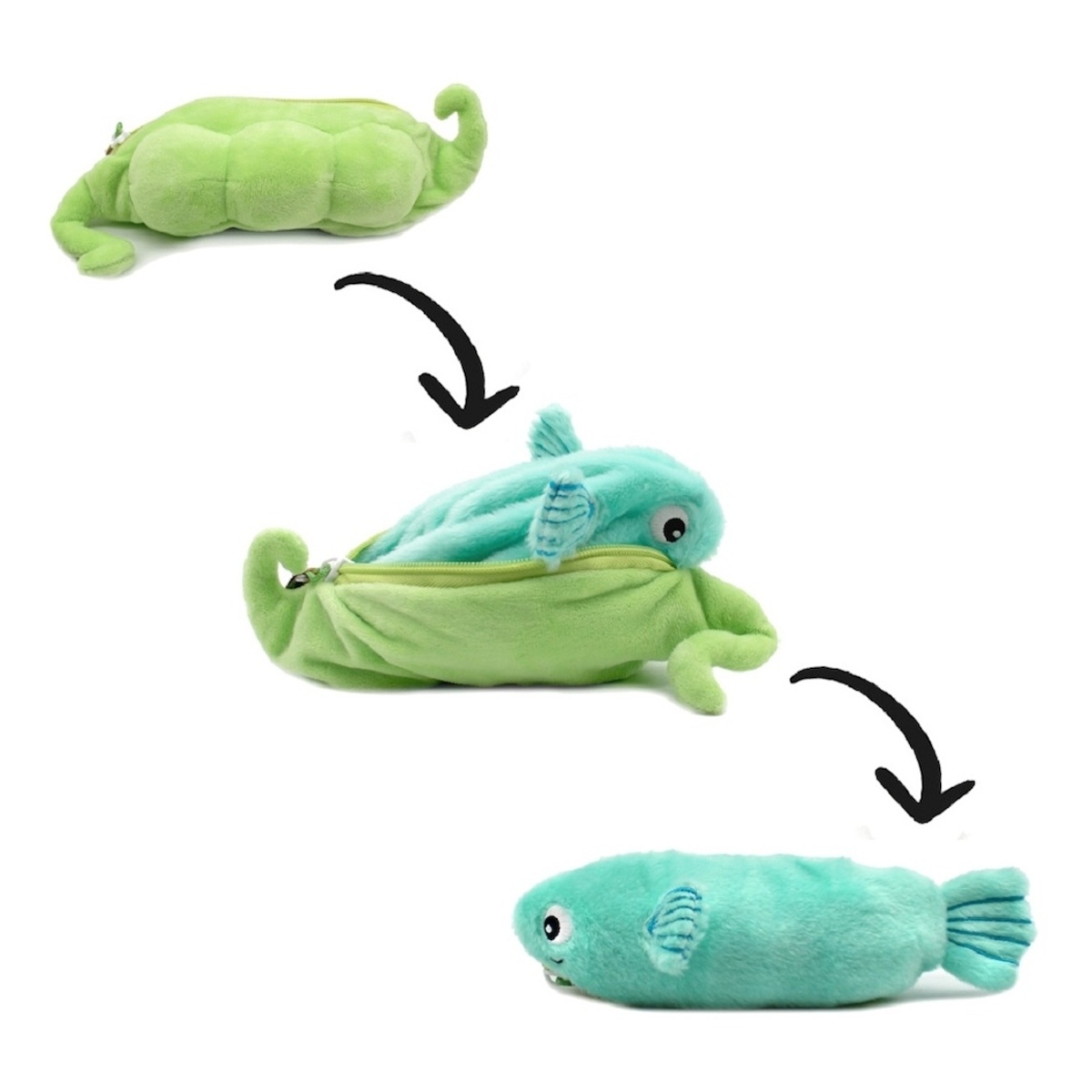 Plyšová hračka FLIPETZ 2v1 ryba/hrášek BUBBLET 20cm-0