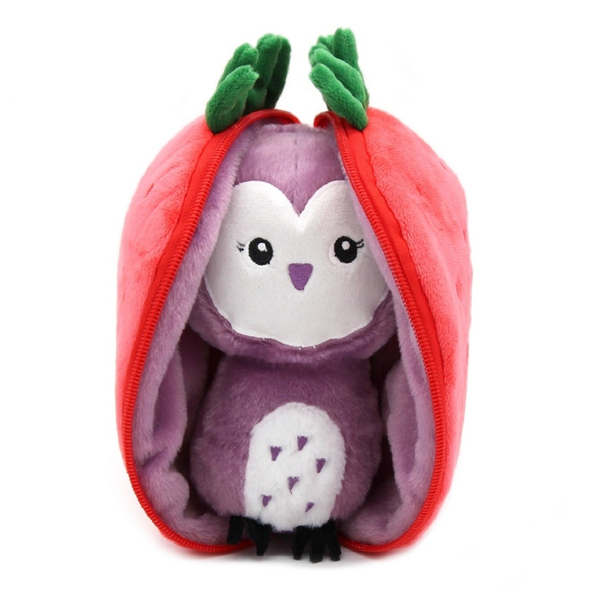 Dětské zboží - Plyšová hračka FLIPETZ 2v1 sova/jahoda VIOLET 20cm