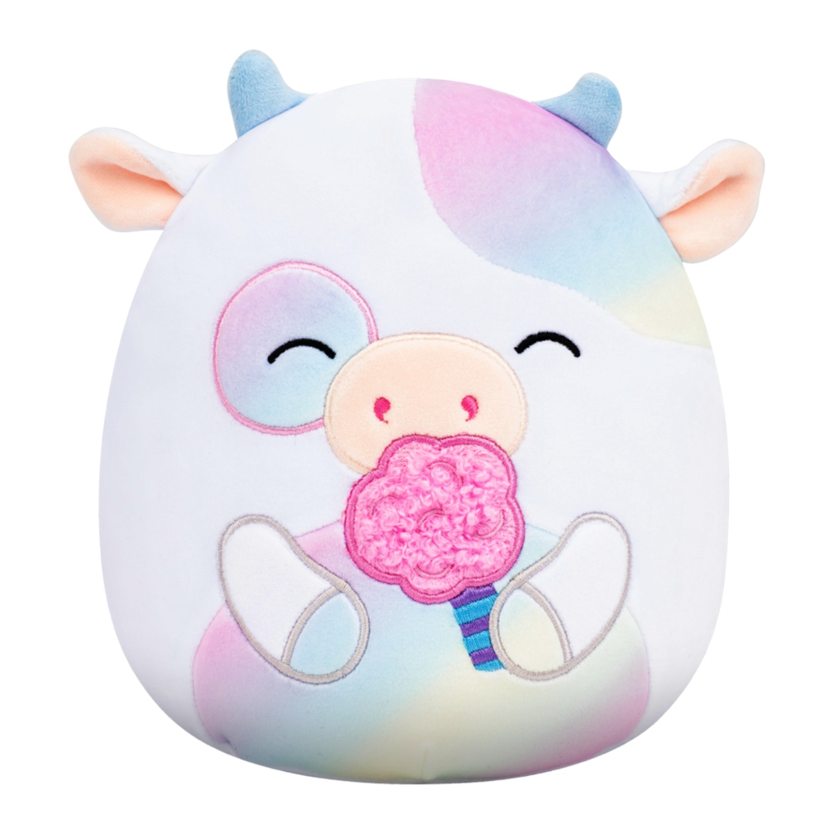 Dětské zboží - Plyšová hračka SQUISHMALLOWS kráva s cukrovou vatou BELOZI 13cm