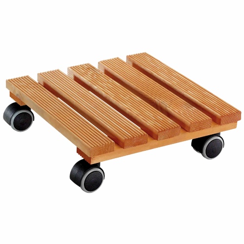 Květináče - Podložka MR COUNTRY na kolečkách 28x28cm kaštan