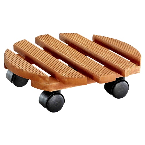 Květináče - Podložka MR COUNTRY na kolečkách kulatá 30cm kaštan