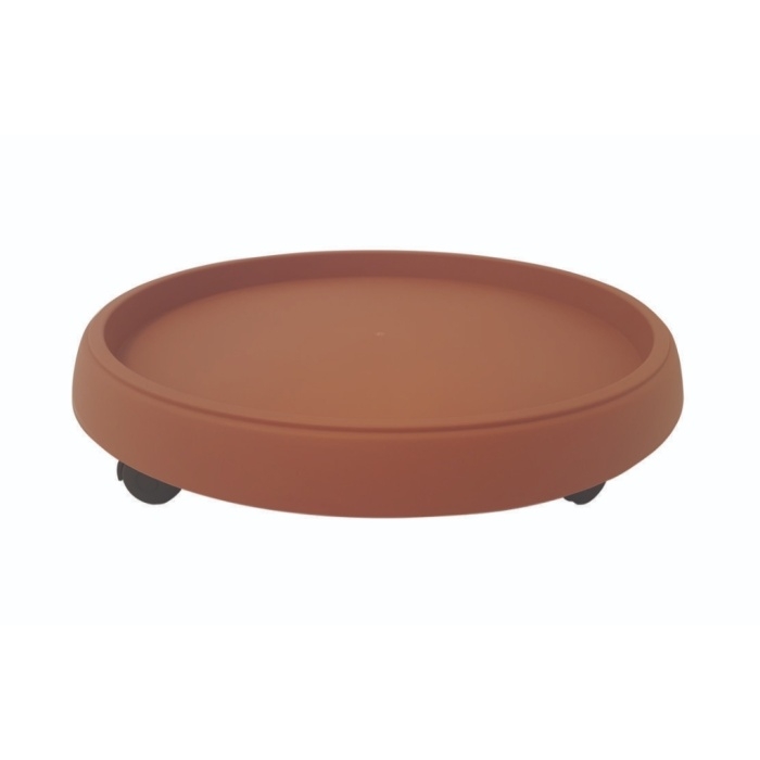Květináče - Podložka na kolečkách plastová terakotová  40cm