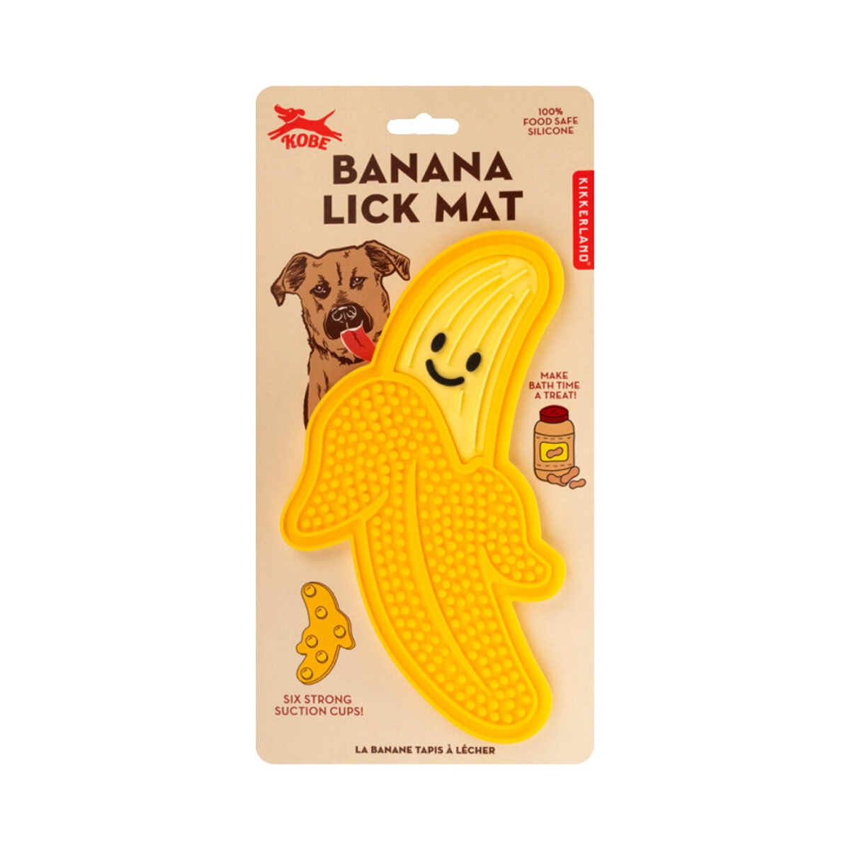 Hračky a doplňky - Podložka na pamlsky banán silikon
