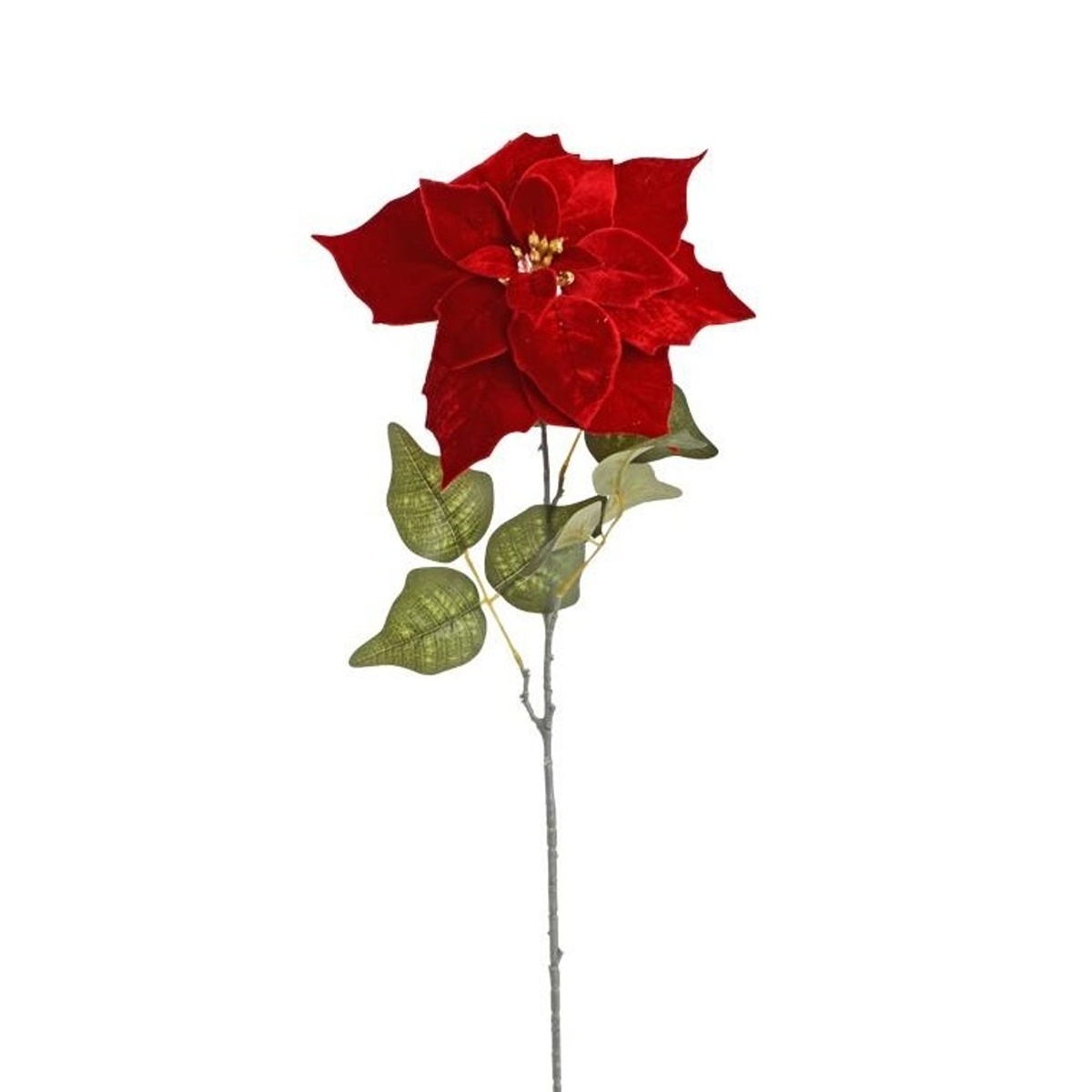 Vánoční umělé květiny - Poinsettia umělá sametová 72cm