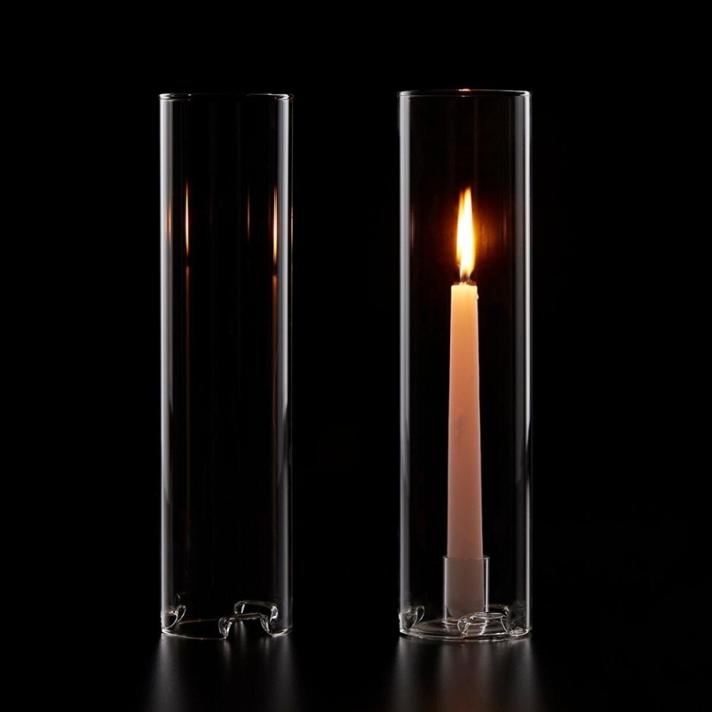 Svícny - Poklop na svíčku/nástavec ke svícnu skleněný čirý 32cm