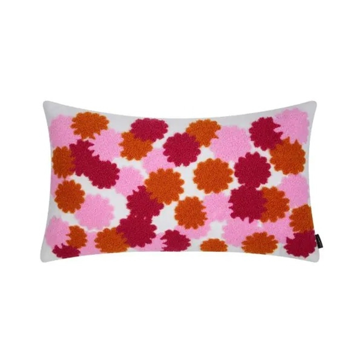 Polštáře a deky - Polštář bavlněný MILEY s květy bílo-růžový 30x50cm