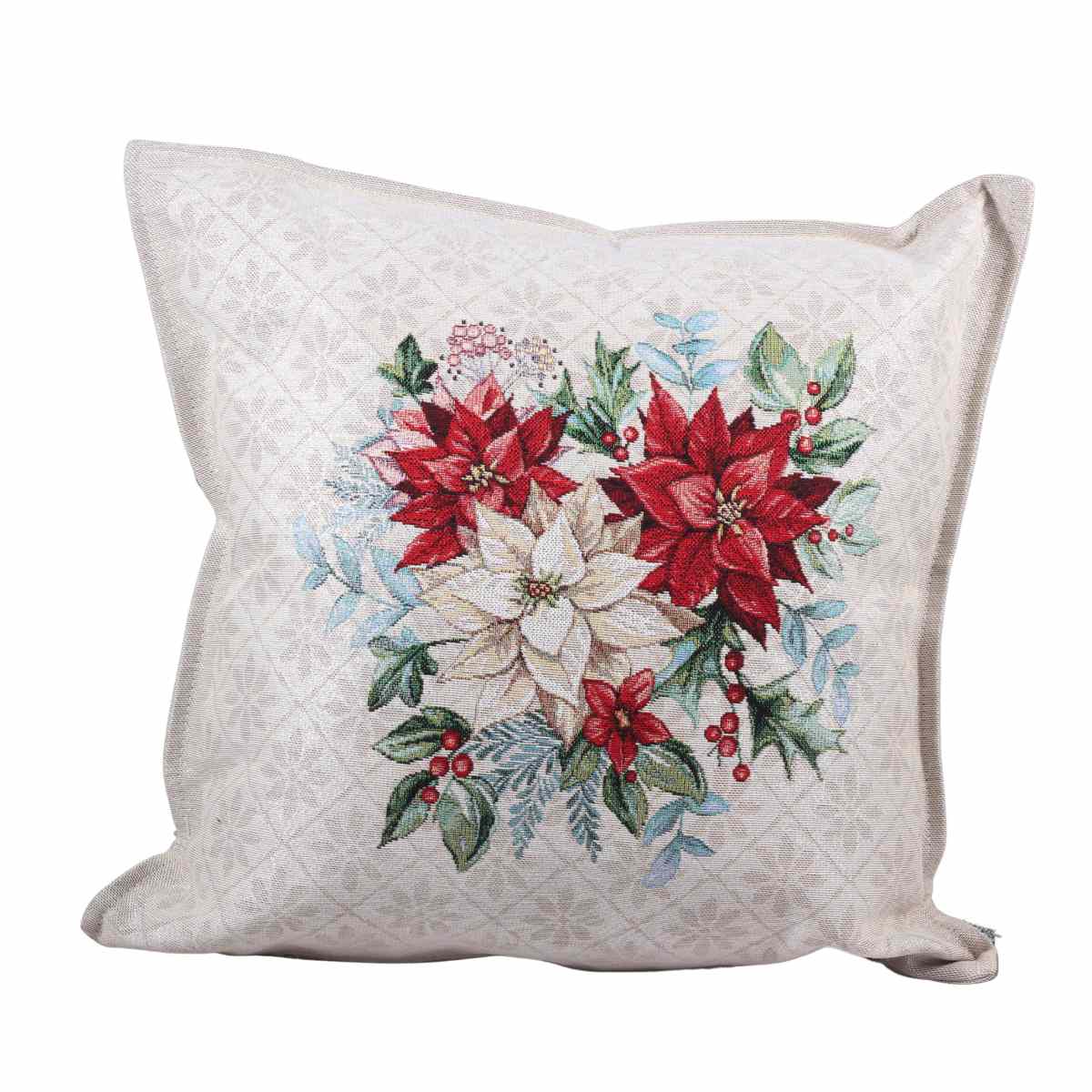 Polštáře a deky - Polštář DC GLOS s poinsetií 40x40cm