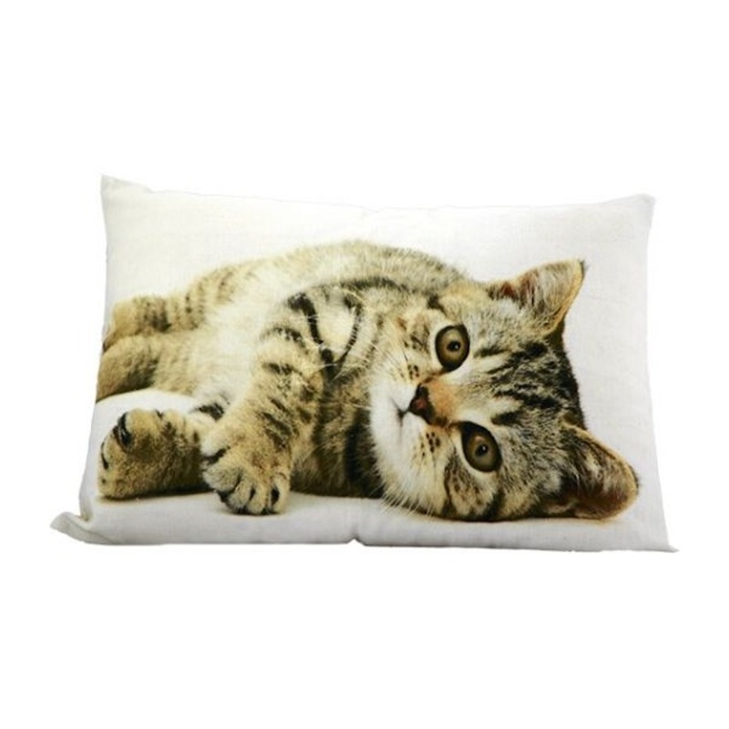 Polštáře a deky - Polštář KOTĚ bavlněný bílý 35x50cm