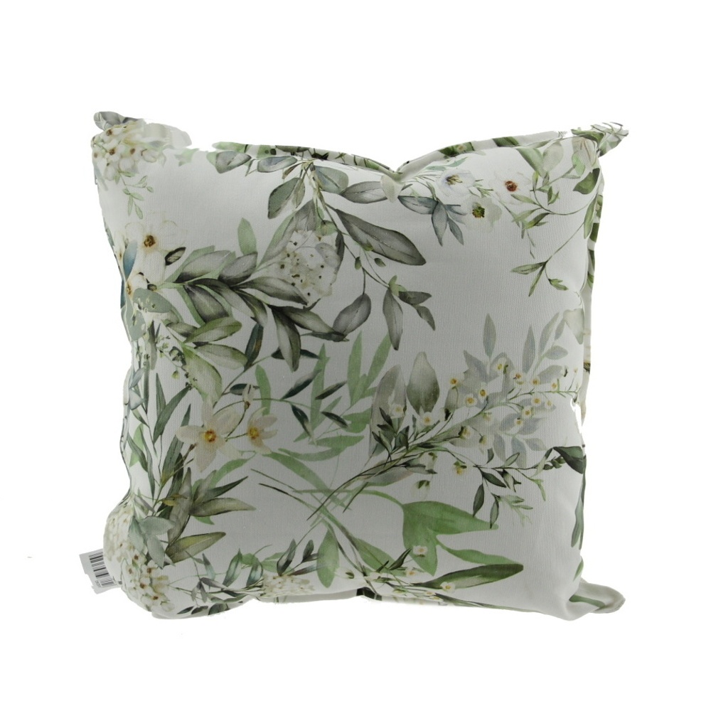 Polštáře a deky - Polštář látkový BIANCA s květy a listy 40x40cm