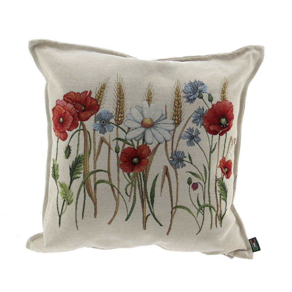 Polštáře a deky - Polštář látkový DC SPIGA s lučními květy 40x40cm