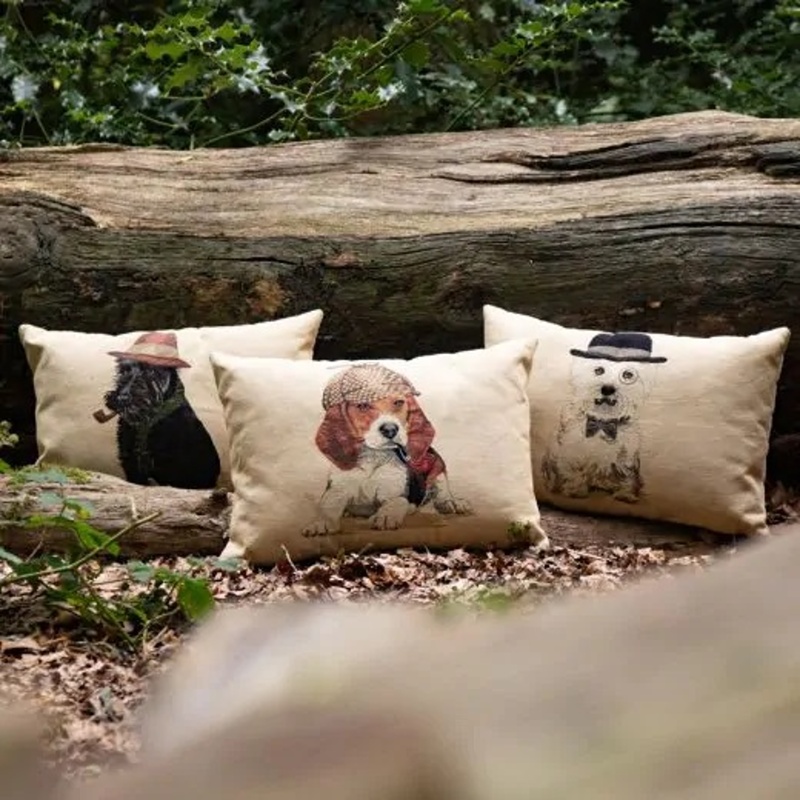 Polštář SHERLOCK pes westie bavlněný béžový 30x45cm-0