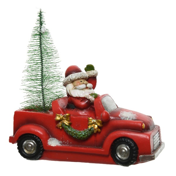 Polyresinové auto se stromkem a postavičkou, 10,5–12 cm, mix barev-0
