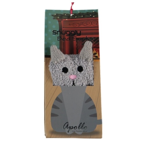 Dětské ponožky - Ponožky dětské kočka 3D vel.31-34 šedá