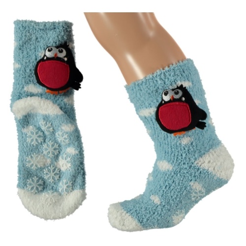 Ponožky dětské pták 3D vel.23-26 světle modrá-0