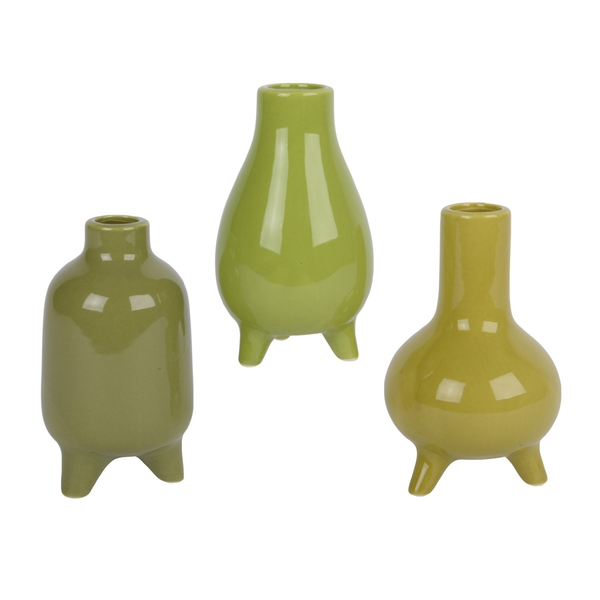 Keramické vázy - Porcelánová váza na nožičkách s úzkým hrdlem mix 13cm