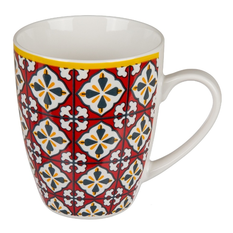 Hrnky a sklenice - Porcelánový hrnek s barevnou mozaikou 10cm