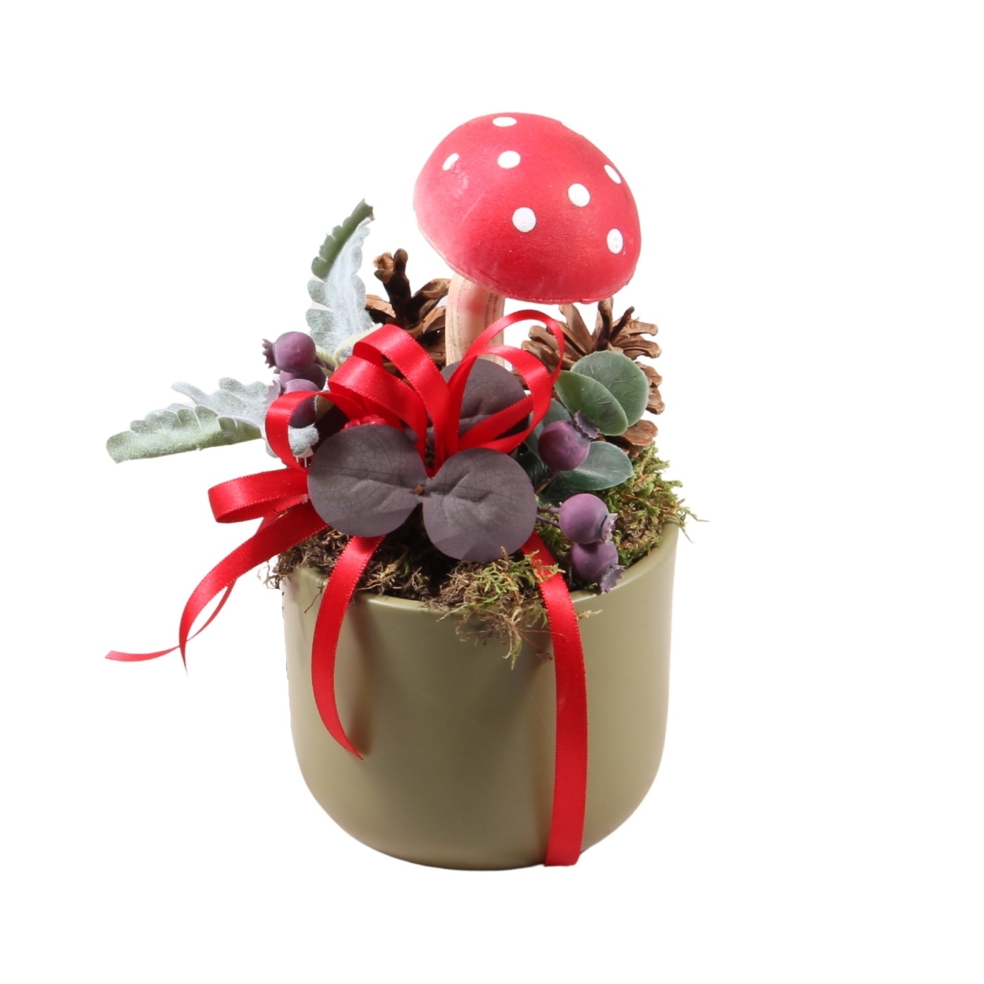 Podzimní truhlíky - Pozdrav od muchomůrky keramický květináč 12cm