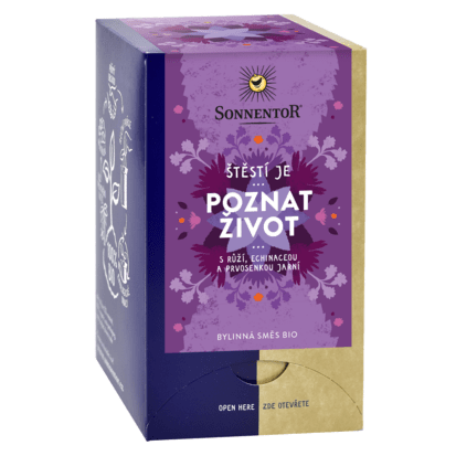 Nápoje - Poznat život ŠTĚSTÍ JE - bylinný čaj BIO porcovaný 18x1,5g Sonnentor