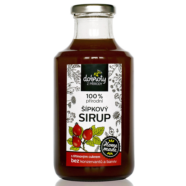 Sirupy, koncentráty, mošty - Přírodní šípkový sirup 250ml