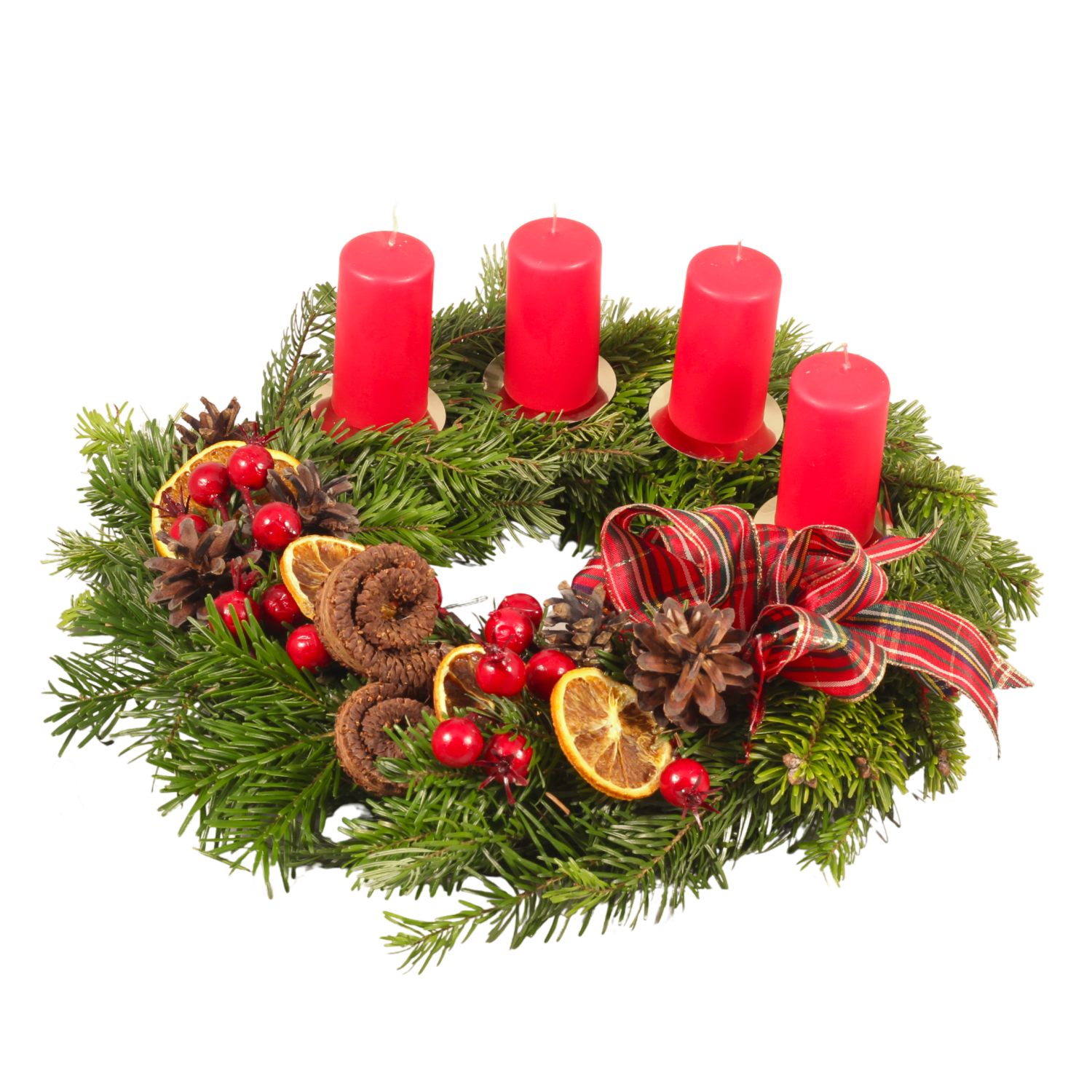 Tradiční vánoční dekorace - Přírodní Vánoce - Adventní věnec 25cm