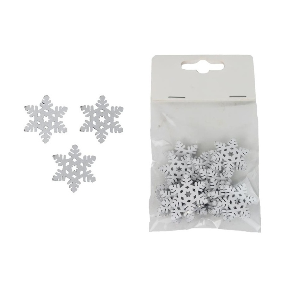přírodní přízdoby - Přízdoba dřevěná vločka 2,5cm/24ks
