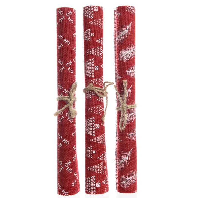 Prostírání - Prostíraní červené jutové 45cm mix potisků