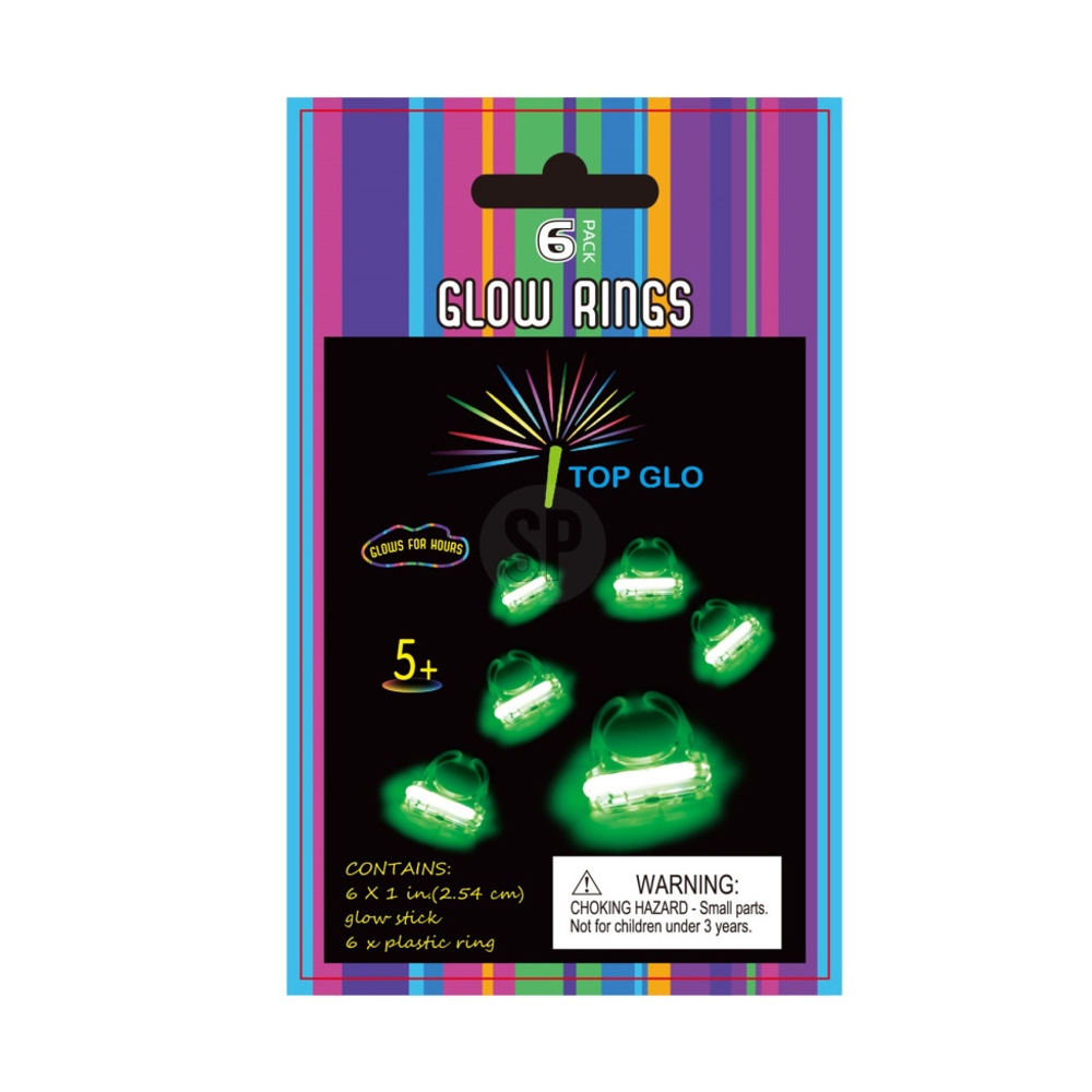Dětské zboží - Prsten svíticí ve tmě 6ks