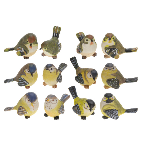 Dekorační figurky zvířat - Ptáčekk z polystone mix 11,5cm