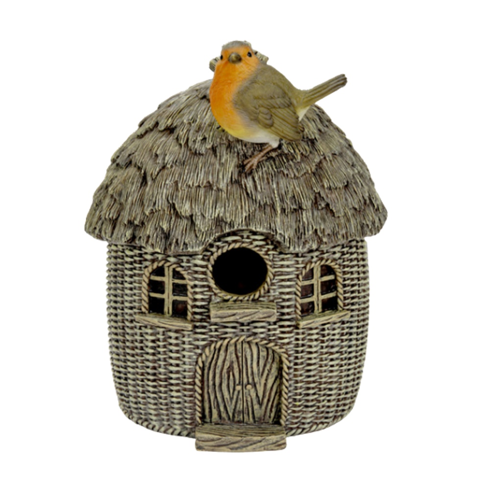 Krmítka, budky, domečky - Ptačí budka s červenko polyresinová 23cm