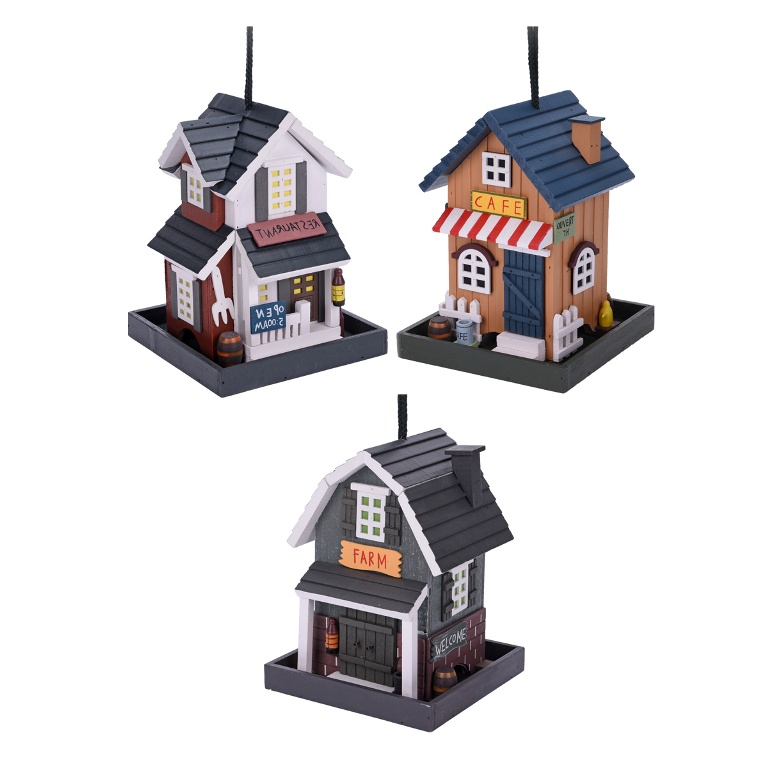 Ptačí krmítko dřevěné 23,5cm mix motivů-0