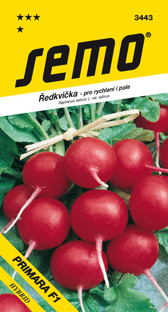 Osivo zeleniny - Ředkvička červená Primara F1 rychlení i pole