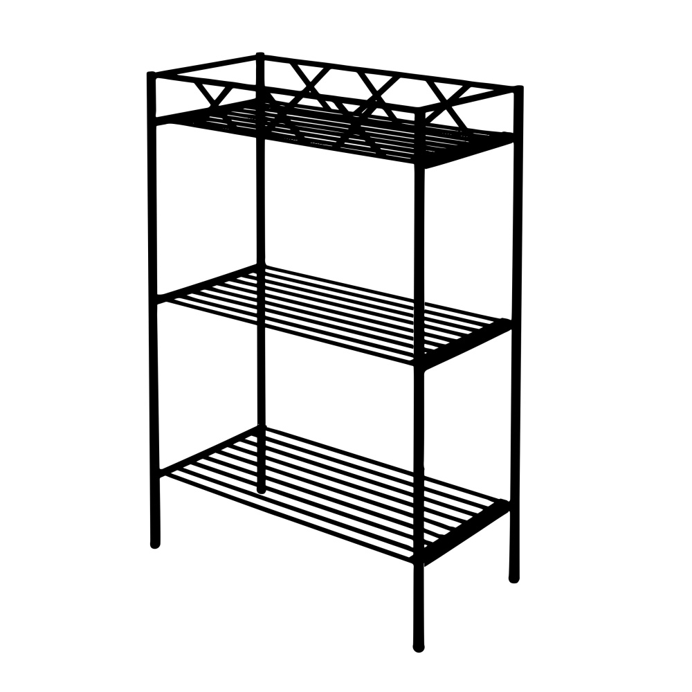Regál hranatý BENUE kovový černý 100/160cm-0
