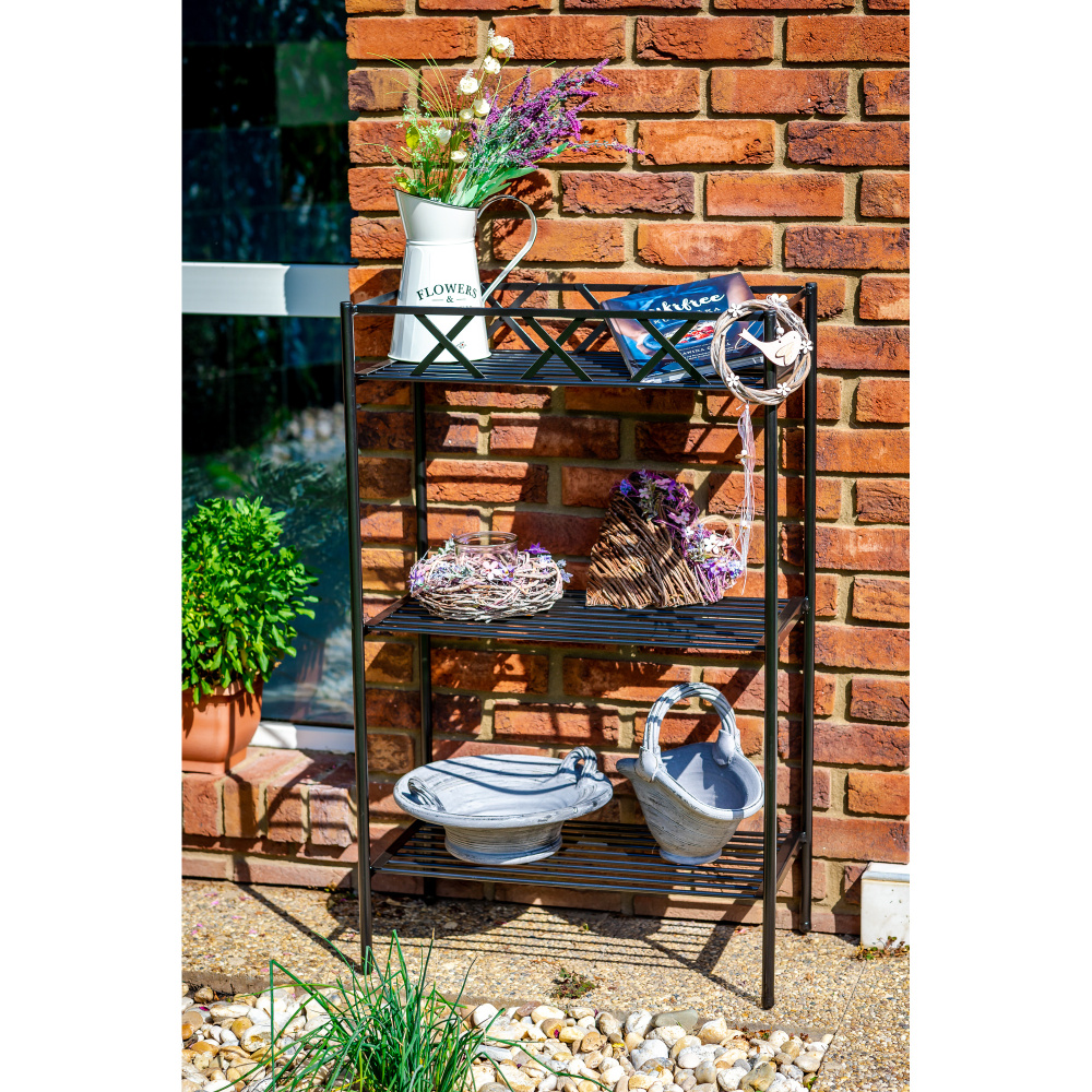 Regál hranatý BENUE kovový černý 100/160cm-2