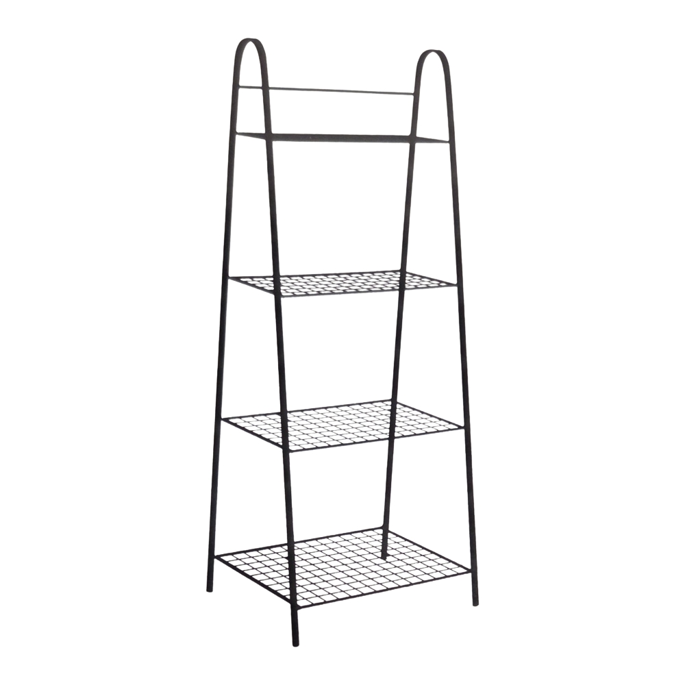 Opory VATAX - Regál MORIC 4 patra kovový černý 150cm