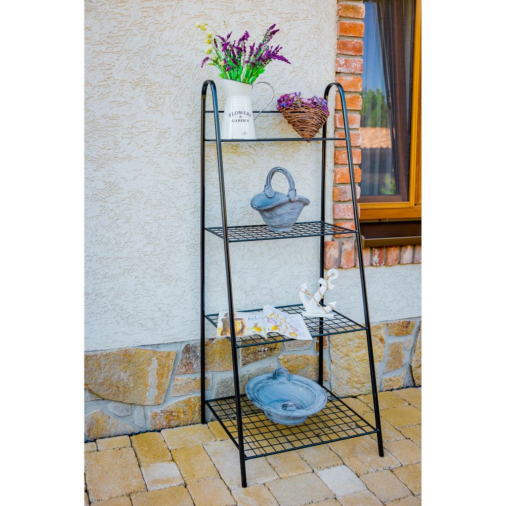 Regál MORIC 4 patra kovový černý 150cm-0