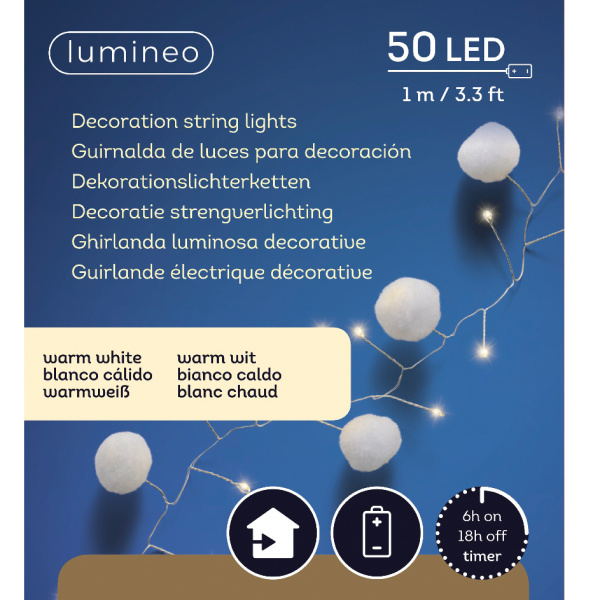 Řetěz 50LED motivy s časovačem na baterie 1m-0