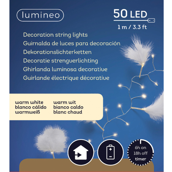 Řetěz 50LED motivy s časovačem na baterie 1m-1