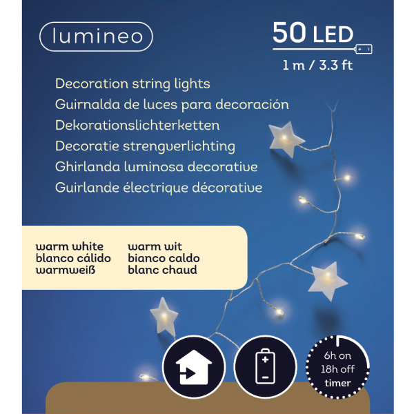 Řetěz 50LED motivy s časovačem na baterie 1m-2