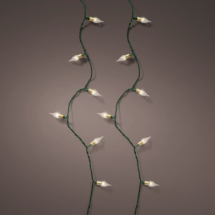 Interiérové vánoční osvětlení - Řetěz svítící 120LED Vintage t.bílá, s časovačem, 8 funkcí zelený 11,9m