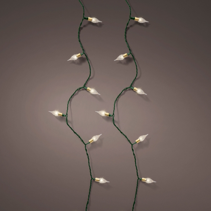 Řetěz svítící 180LED Vintage t.bílá s časovačem, 8 funkcí zelený 17,9m-0