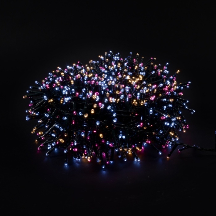 Vánoční světelné řetězy - Řetěz svítící venkovní 384LED multi 8 funkcí zelený 10,66m