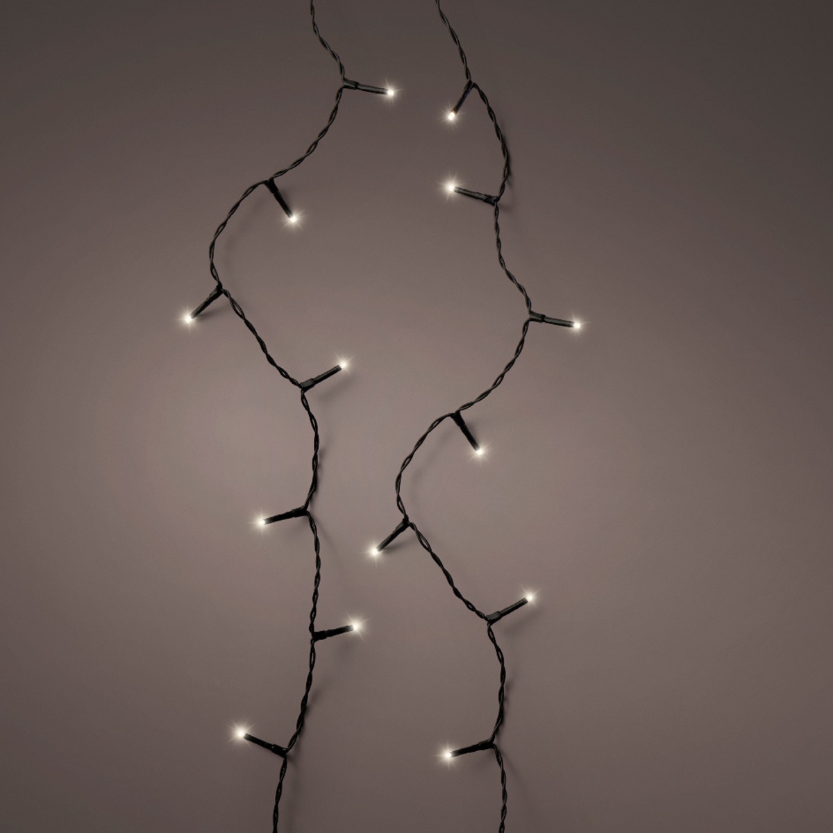 Řetěz svítící venkovní Basic 120LED t.bílá s časovačem černý 9m-0