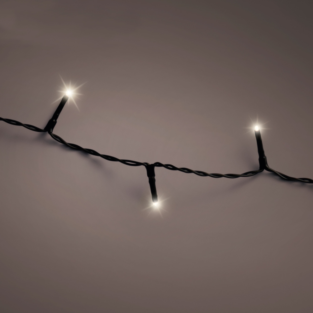 Vánoční světelné řetězy - Řetěz svítící venkovní Basic 80LED t.bílá  s časovačem, 8 funkcí černý 6m
