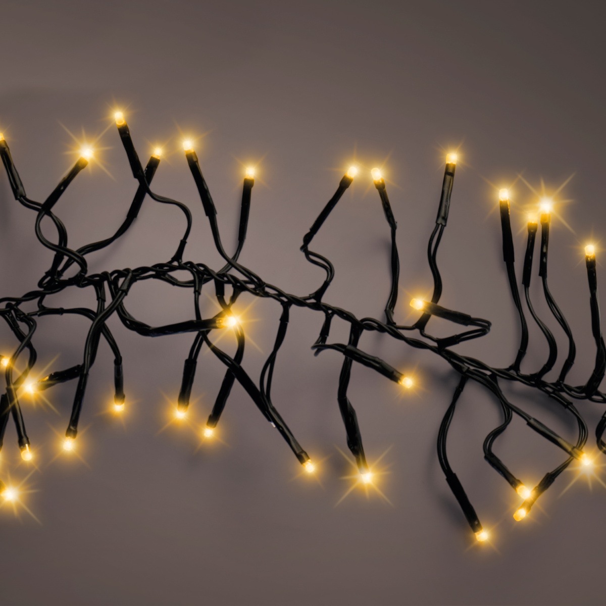 Vánoční světelné řetězy - Řetěz svítící venkovní Cluster 1128LED bílá s časovačem, 8 funkcí černý 10,5m
