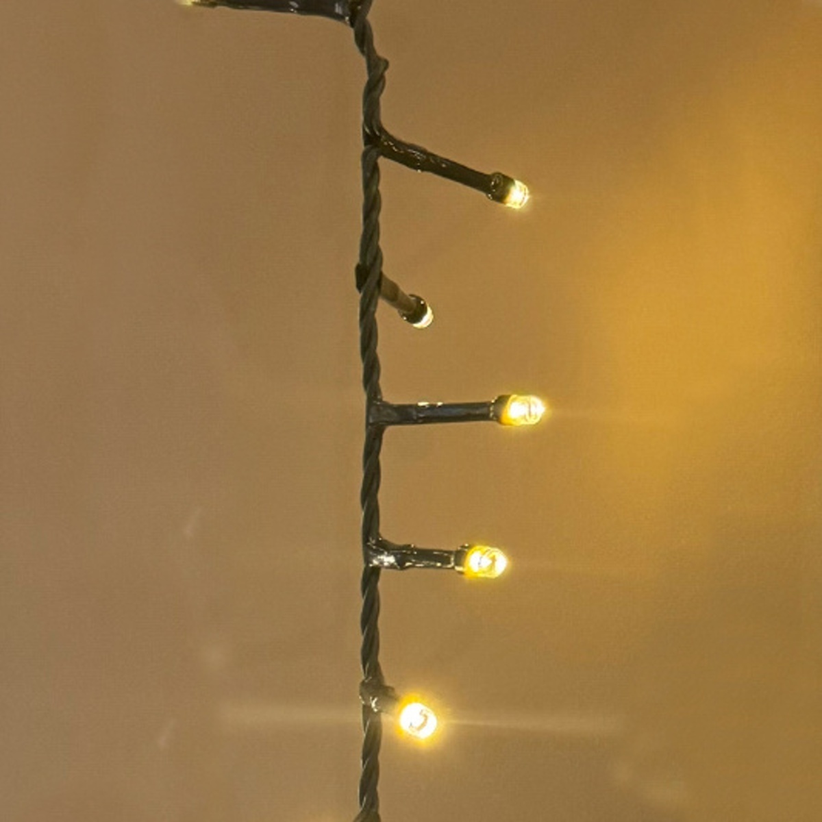 Vánoční světelné řetězy - Řetěz svítící venkovní Compact 750LED šampaň s časovačem blikající zelený 16m