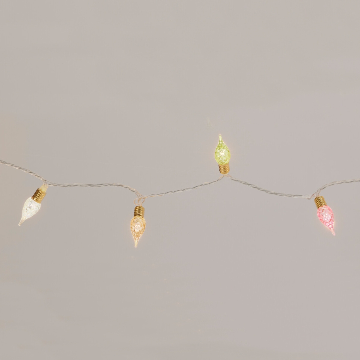 Vánoční světelné řetězy - Řetěz svítící vintage 20LED t.bílá s časovačem na baterie transparentní