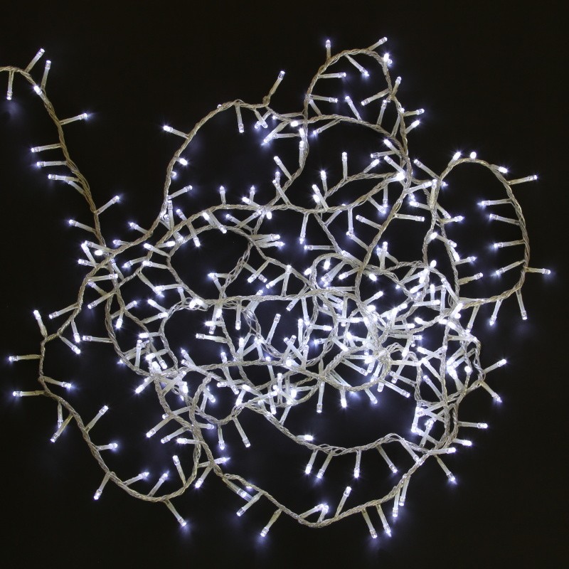 Řetěz venkovní 370LED bílý s trafem