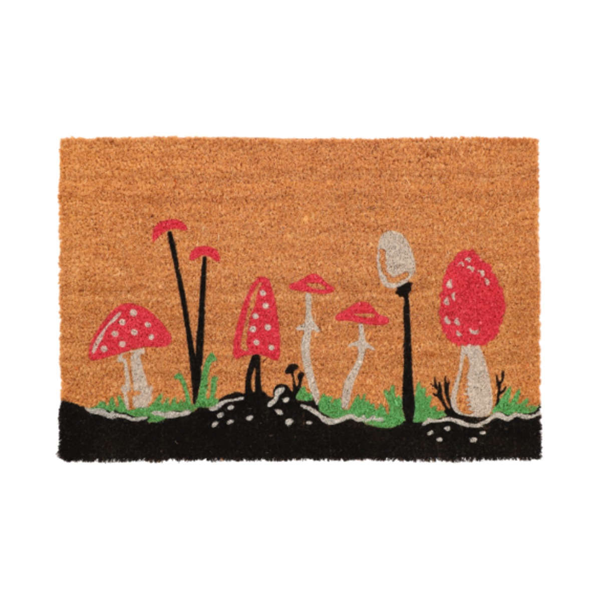 Rohožky před dveře - Rohožka z kokosového vlákna s houbami 60x40cm