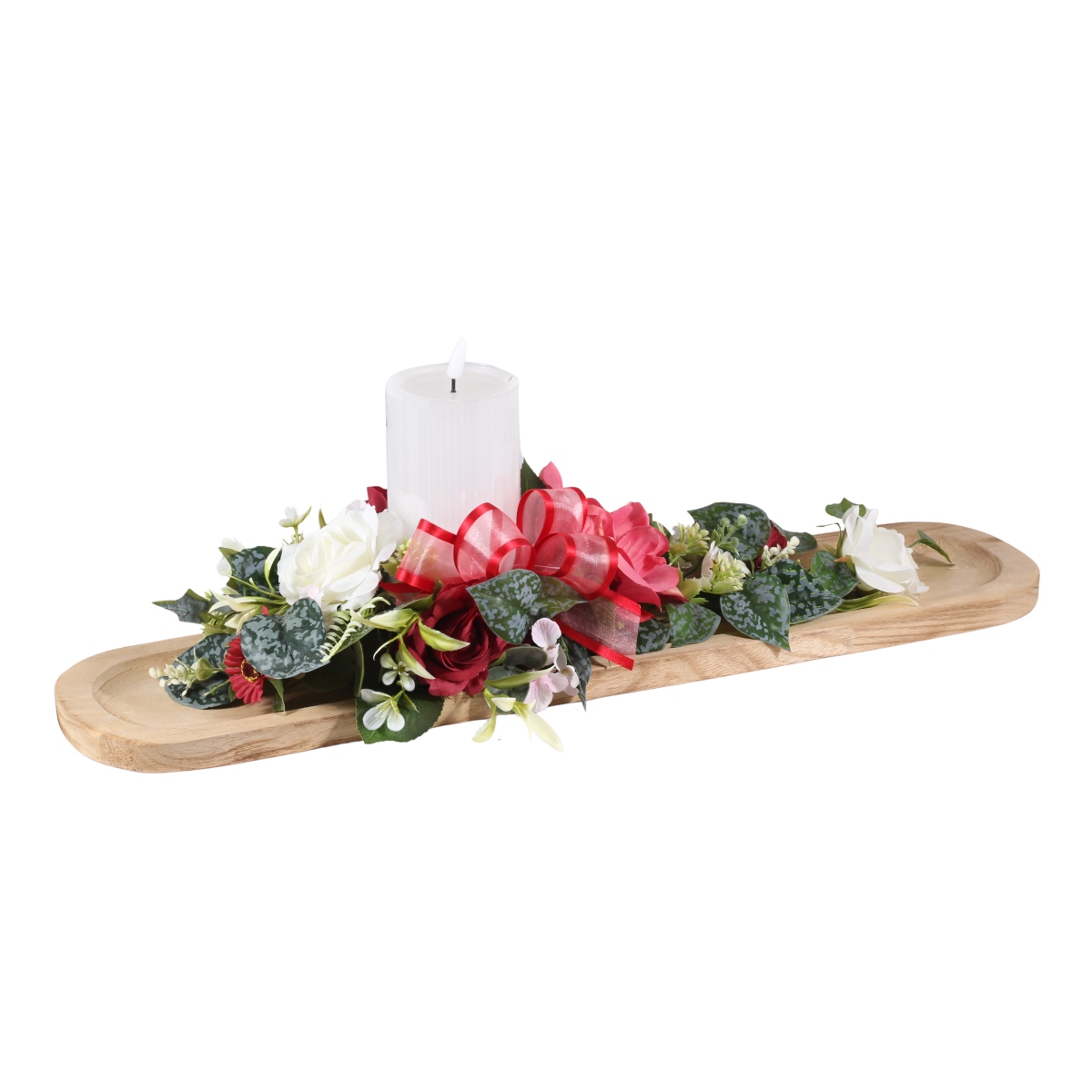Od našich floristek - Rubínová romance aranžovaný svícen 60cm