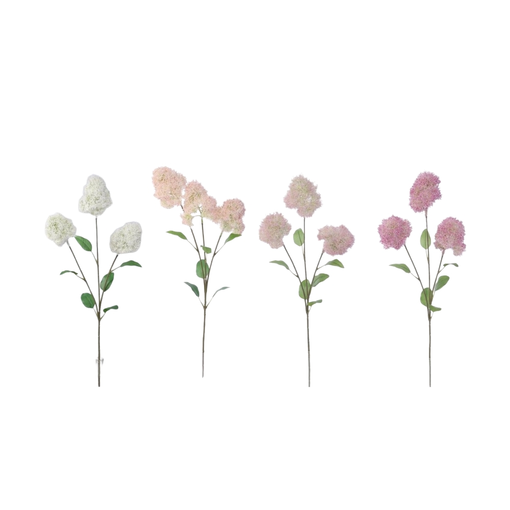 Letní umělé květiny - Ruj vlasatá větev umělá se 3 květy mix 70cm